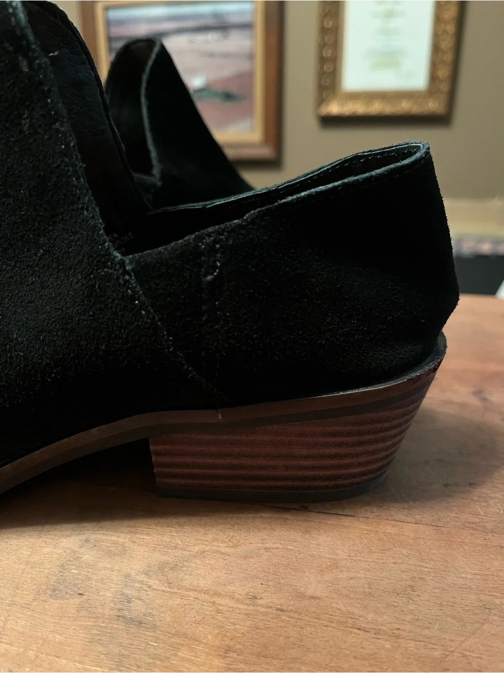 Lucky Brand Fausst Bootie Black Oiled Suede Boots Size 9M Boot Leather